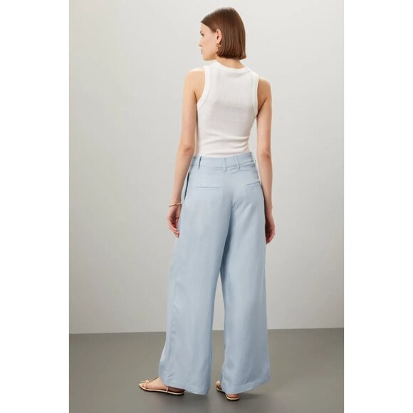 Rosetta Getty Light Blue Wide Leg Pants Size 4 | Designer Women’s Trousers - Picture 3 of 16
